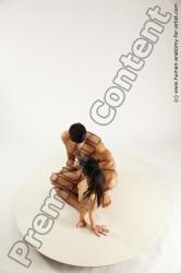 Nude Woman - Man White Sitting poses - simple Muscular Short Brown Sitting poses - ALL Multi angles poses Realistic
